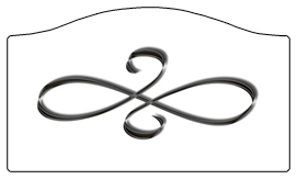 DASHELL-601-BK-WT Black Scroll White Background